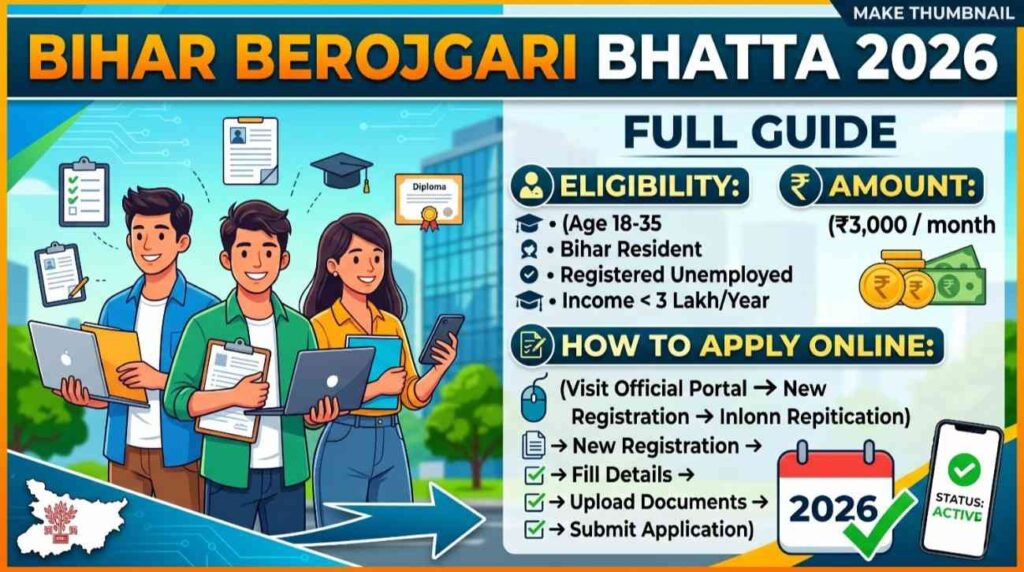 Bihar Berojgari Bhatta Yojana 2026: Eligibility, Amount and How to Apply Online