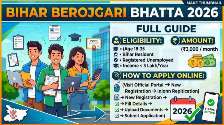 Bihar Berojgari Bhatta Yojana 2026: Eligibility, Amount and How to Apply Online