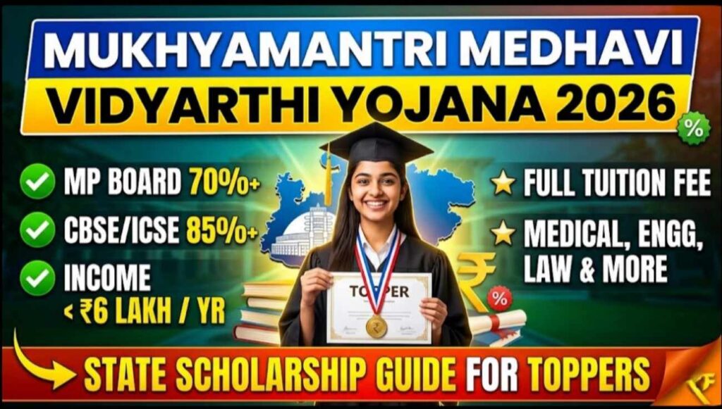 Mukhyamantri Medhavi Vidyarthi Yojana 2026: State Scholarship Guide for Toppers